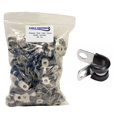 Kable Kontrol Cable Clamp, Steel, 1/2 in Bundle Dia., 1.22 in L, 100 PK CC-5023-C